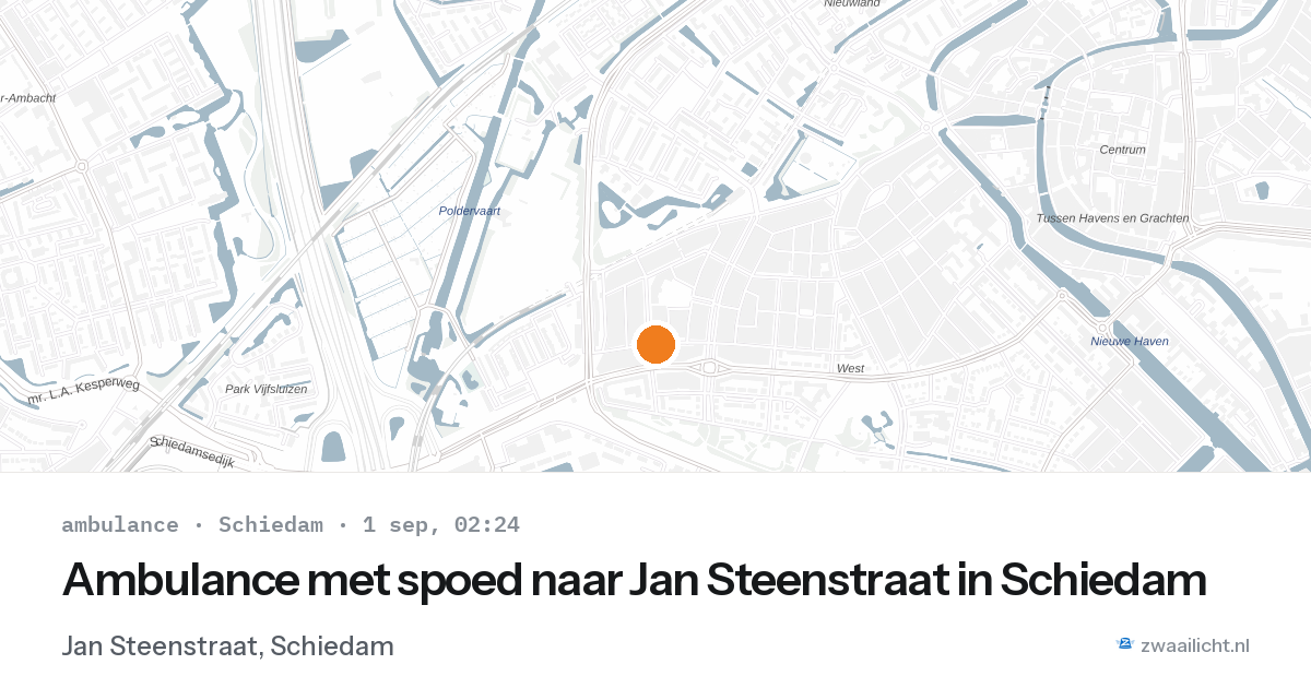 Ambulance met spoed naar Jan Steenstraat in Schiedam — 1 sep 2026