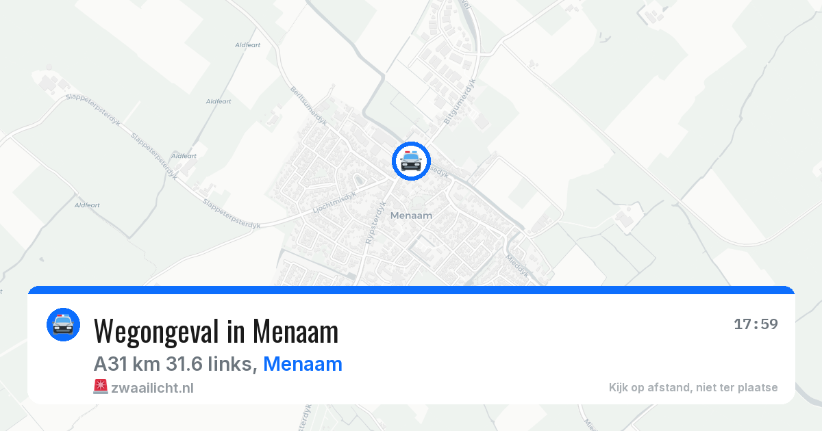 Wegongeval in Menaam — 19 jan 2026