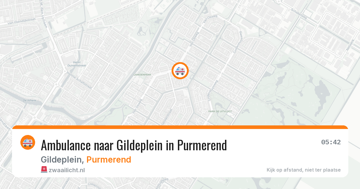 Ambulance naar Gildeplein in Purmerend — 14 apr 2026