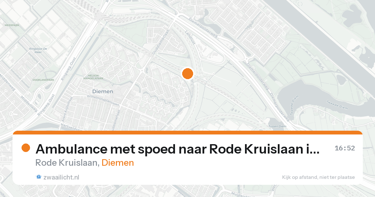 Ambulance met spoed naar Rode Kruislaan in Diemen — 31 jan 2026