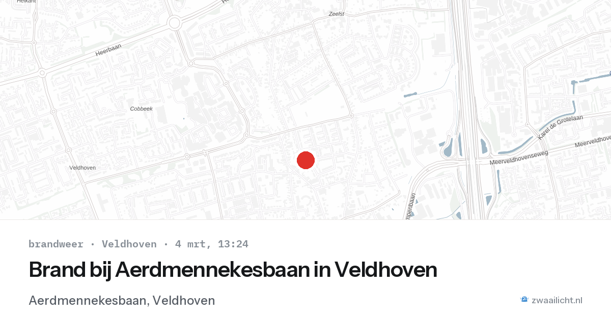 Brand bij Aerdmennekesbaan in Veldhoven — 4 mrt 2026