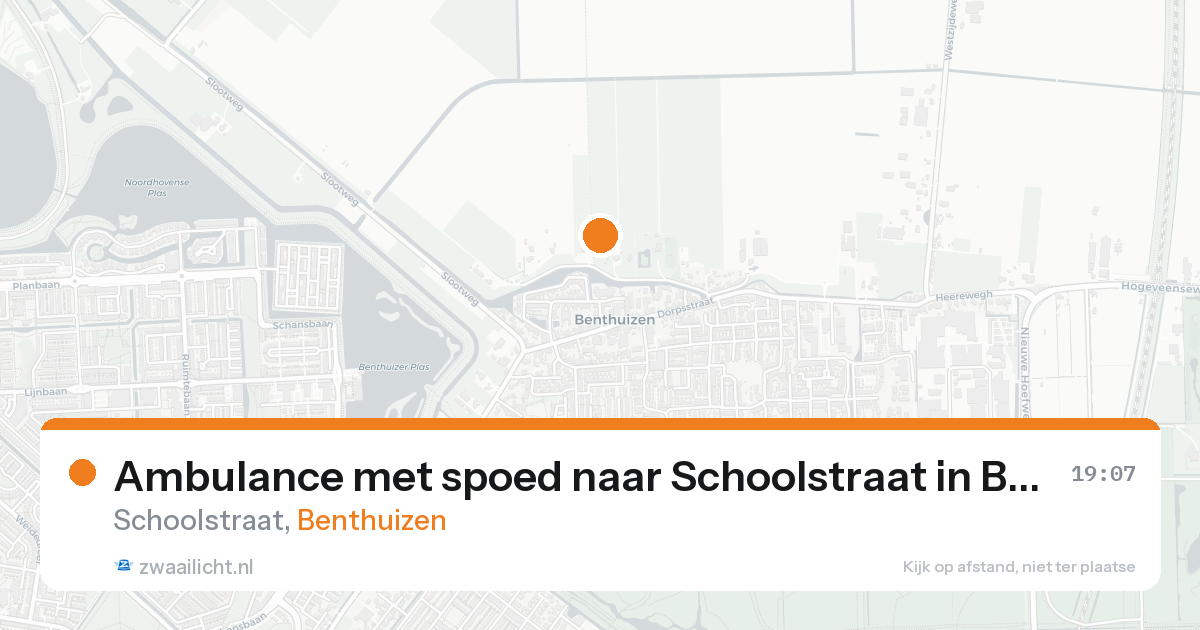 Ambulance met spoed naar Schoolstraat in Benthuizen — 20 aug 2026