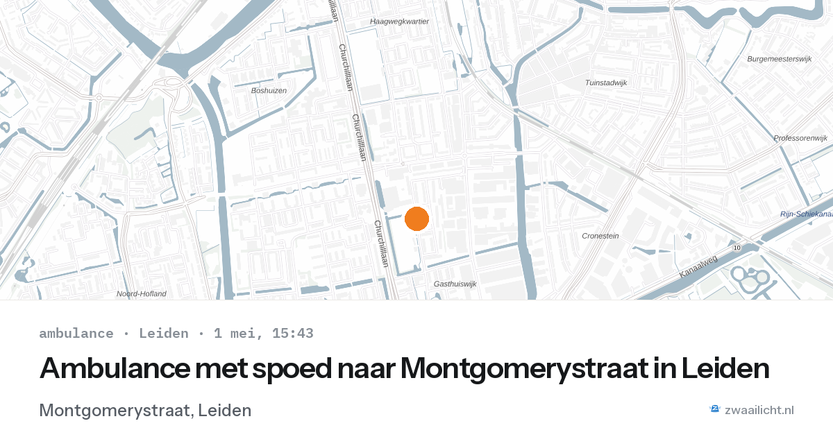 Ambulance met spoed naar Montgomerystraat in Leiden — 1 mei 2026