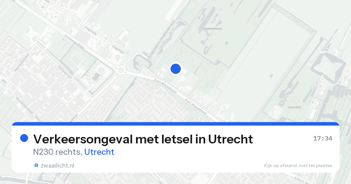Verkeersongeval met letsel in Utrecht — 17 aug 2026