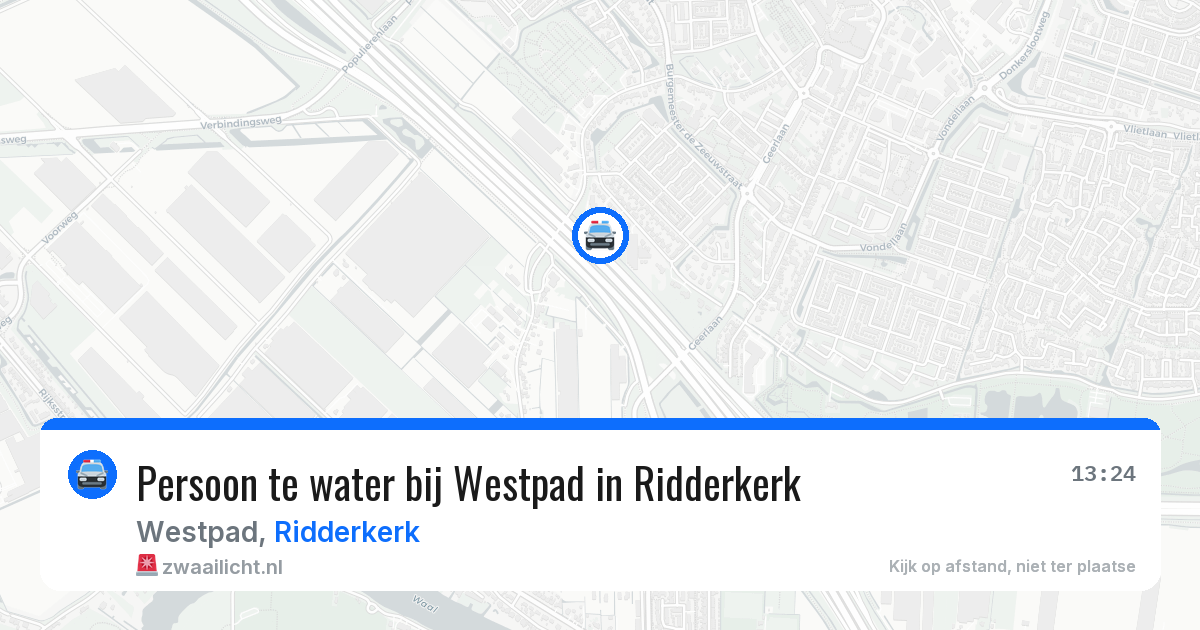 Persoon te water bij Westpad in Ridderkerk — 22 jun 2026