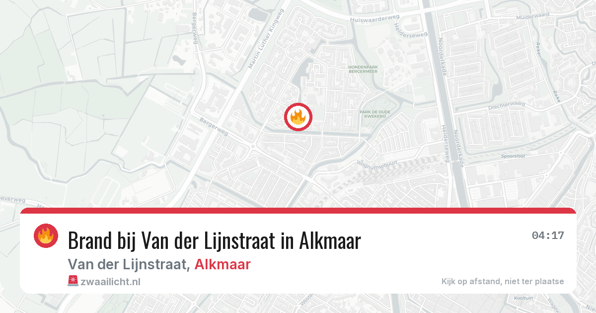 Brand bij Van der Lijnstraat in Alkmaar — 21 jun 2026