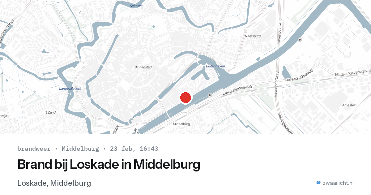 Brand bij Loskade in Middelburg — 23 feb 2026