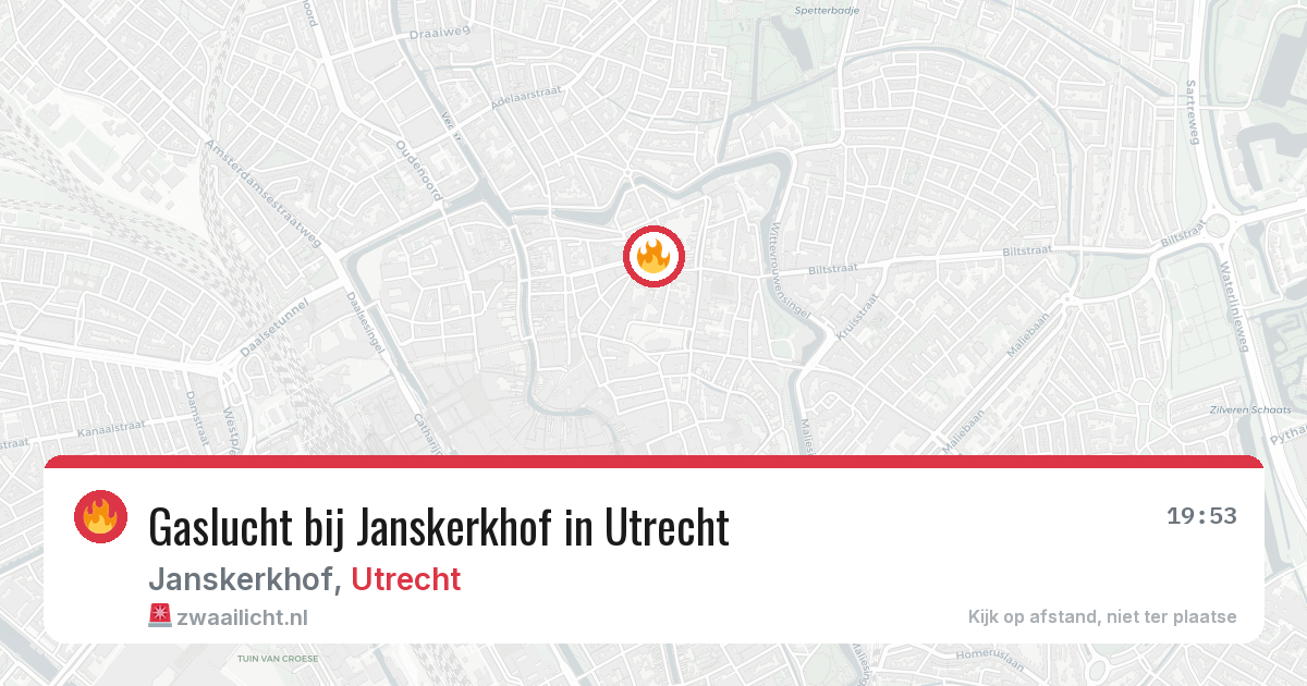 Gaslucht bij Janskerkhof in Utrecht — 5 jul 2026