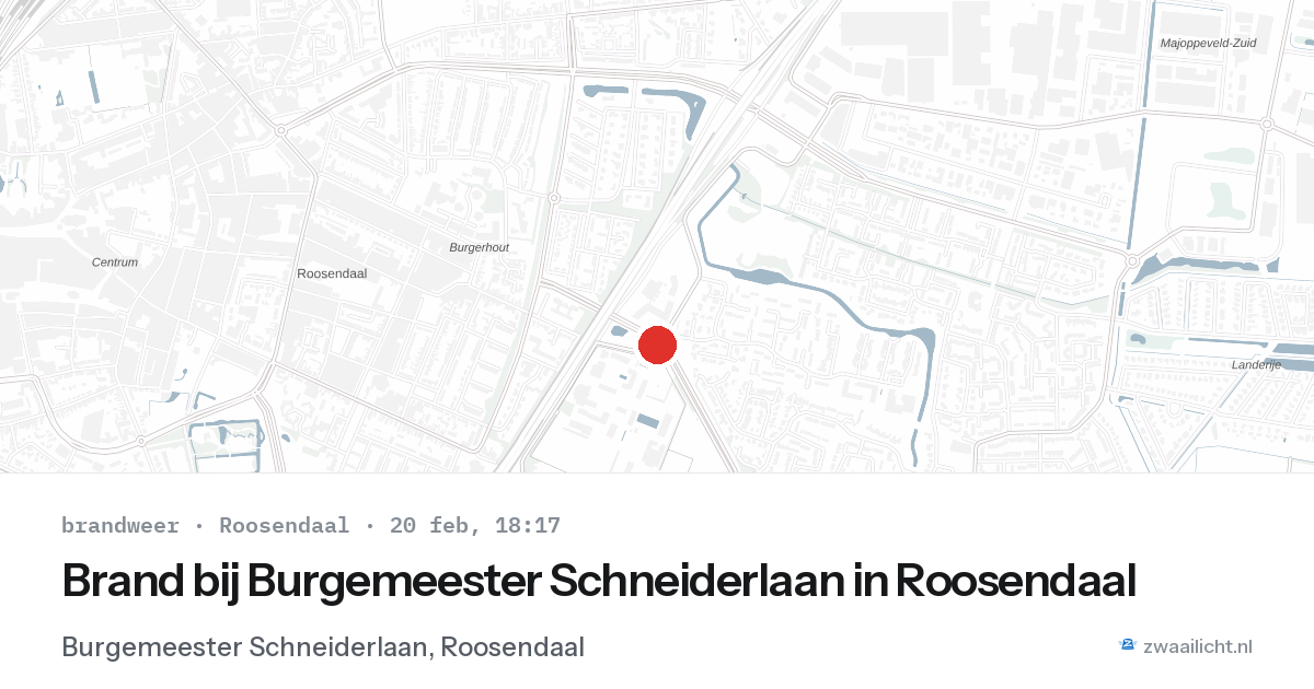 Brand bij Burgemeester Schneiderlaan in Roosendaal — 20 feb 2026