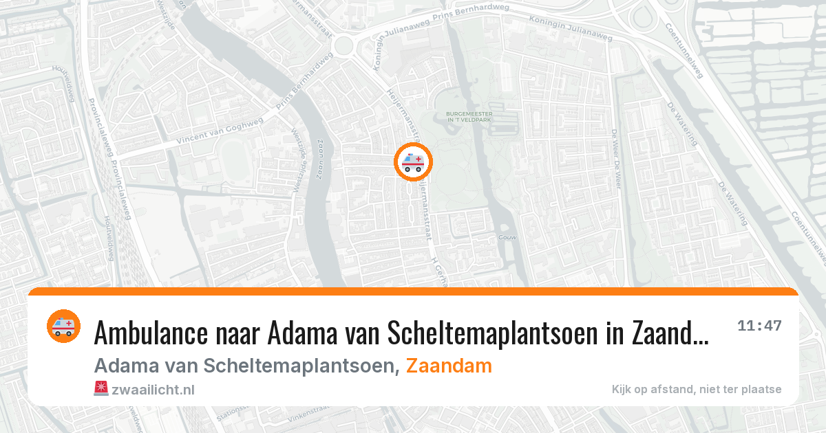 Ambulance naar Adama van Scheltemaplantsoen in Zaandam — 1 jun 2026