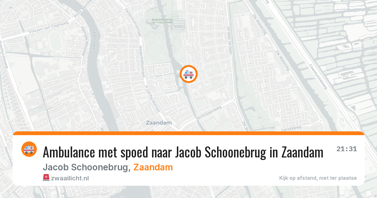 Ambulance met spoed naar Jacob Schoonebrug in Zaandam — 19 apr 2026