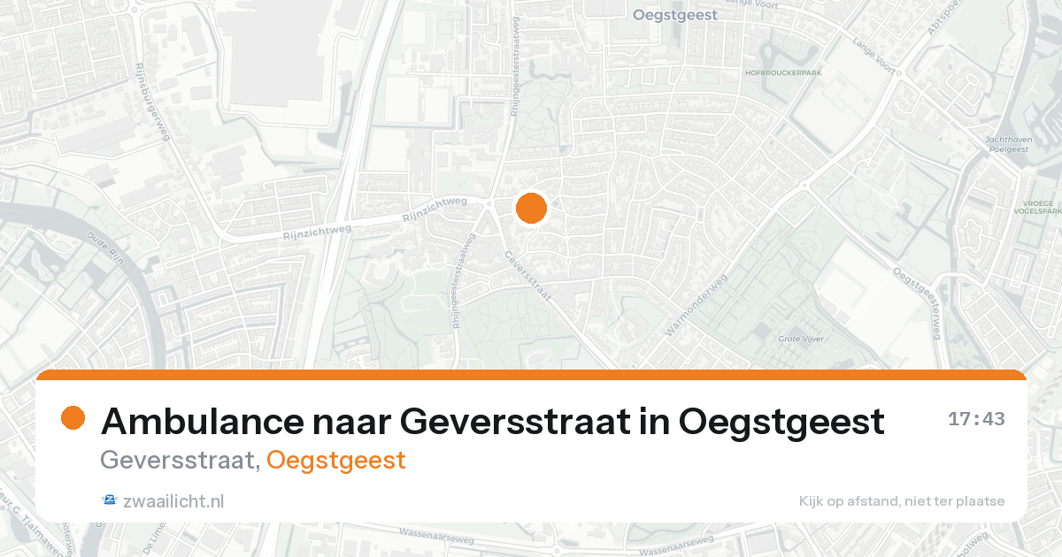 Ambulance naar Geversstraat in Oegstgeest — 25 aug 2026