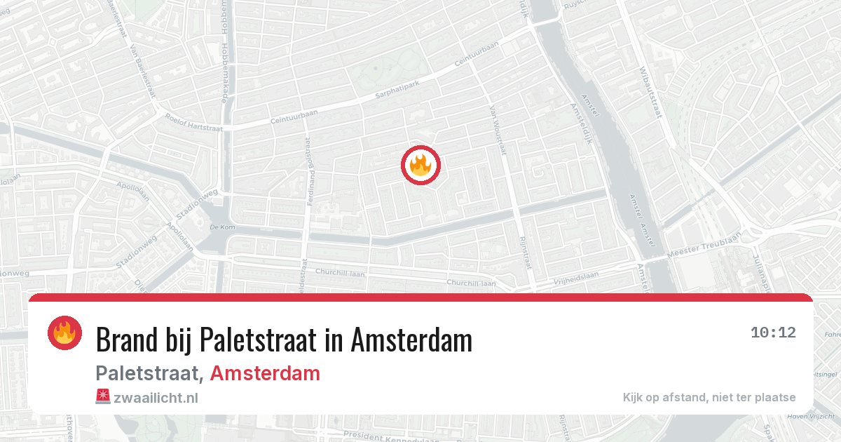 Brand bij Paletstraat in Amsterdam — 14 jul 2026