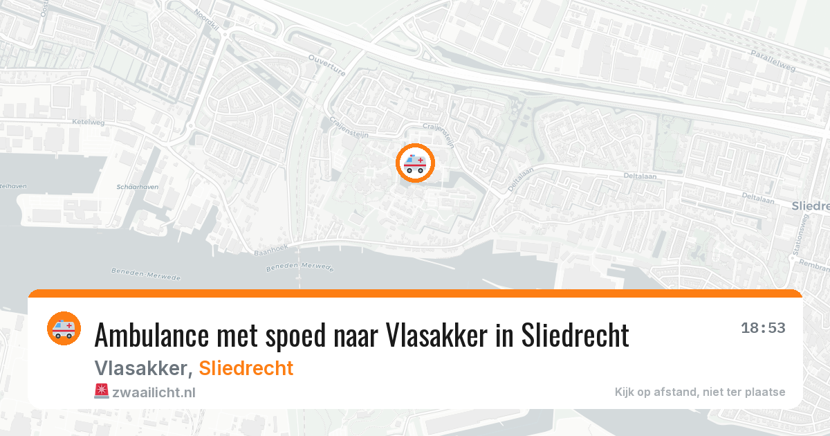 Ambulance met spoed naar Vlasakker in Sliedrecht — 18 jul 2026