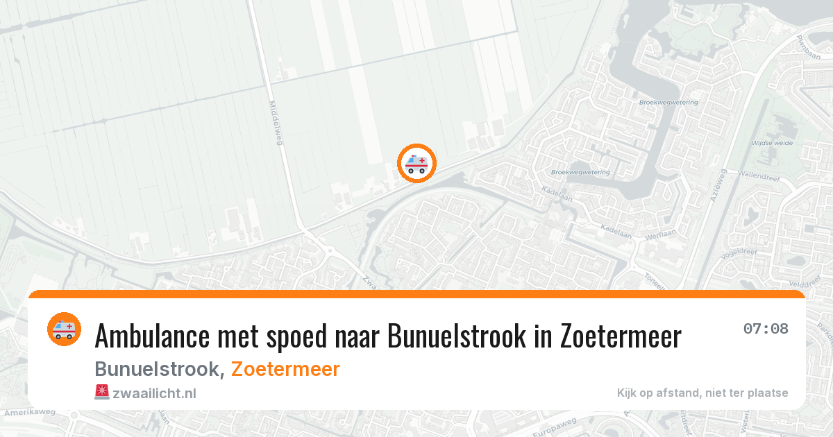 Ambulance met spoed naar Bunuelstrook in Zoetermeer — 20 jul 2026