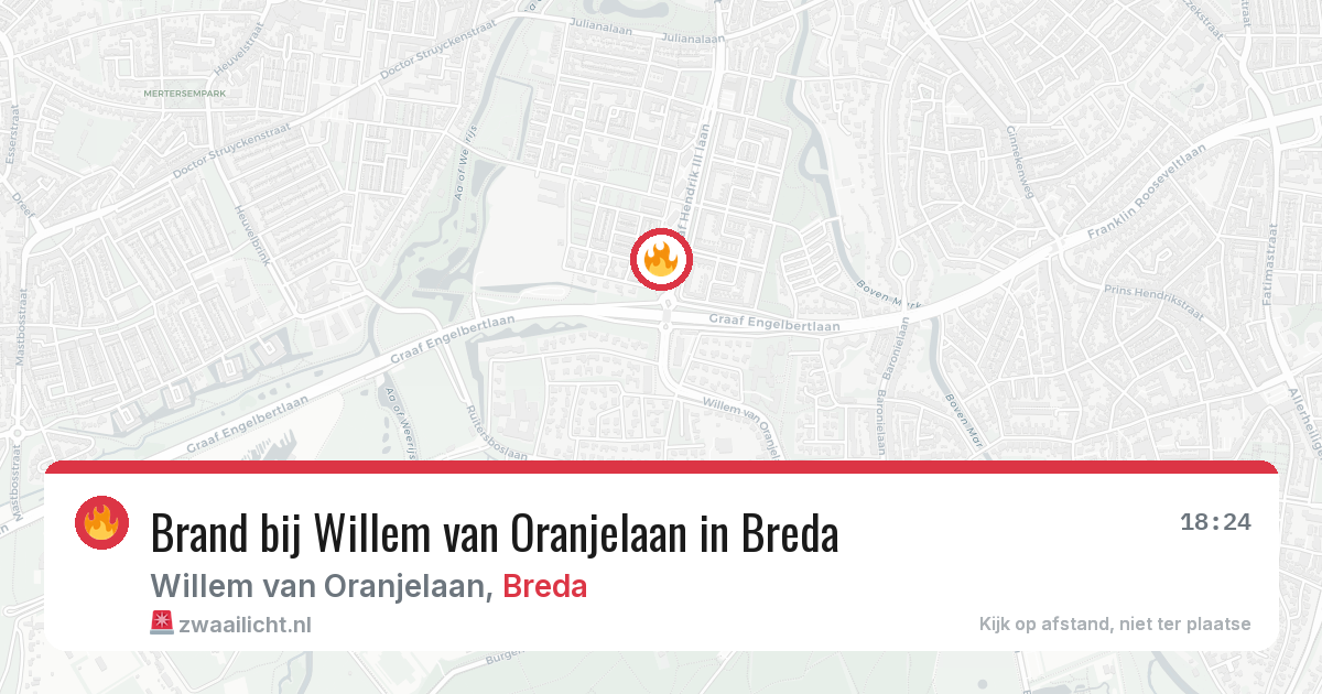 Brand bij Willem van Oranjelaan in Breda — 25 mei 2026