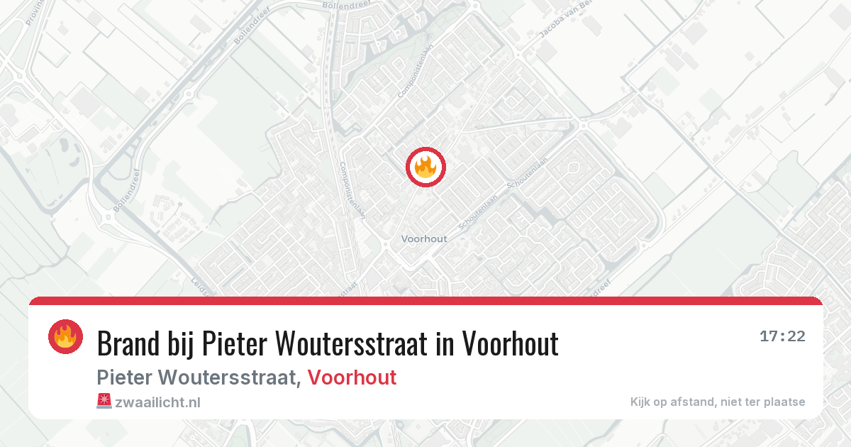 Brand bij Pieter Woutersstraat in Voorhout — 9 jul 2026