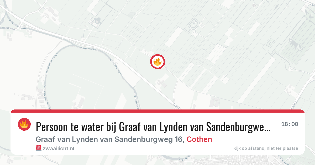 Persoon te water bij Graaf van Lynden van Sandenburgweg in Cothen — 25 feb 2026