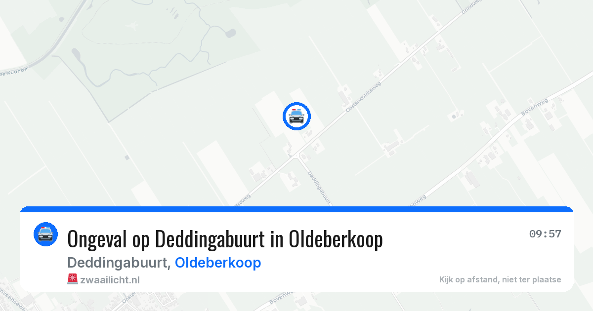 Ongeval op Deddingabuurt in Oldeberkoop — 30 jul 2026
