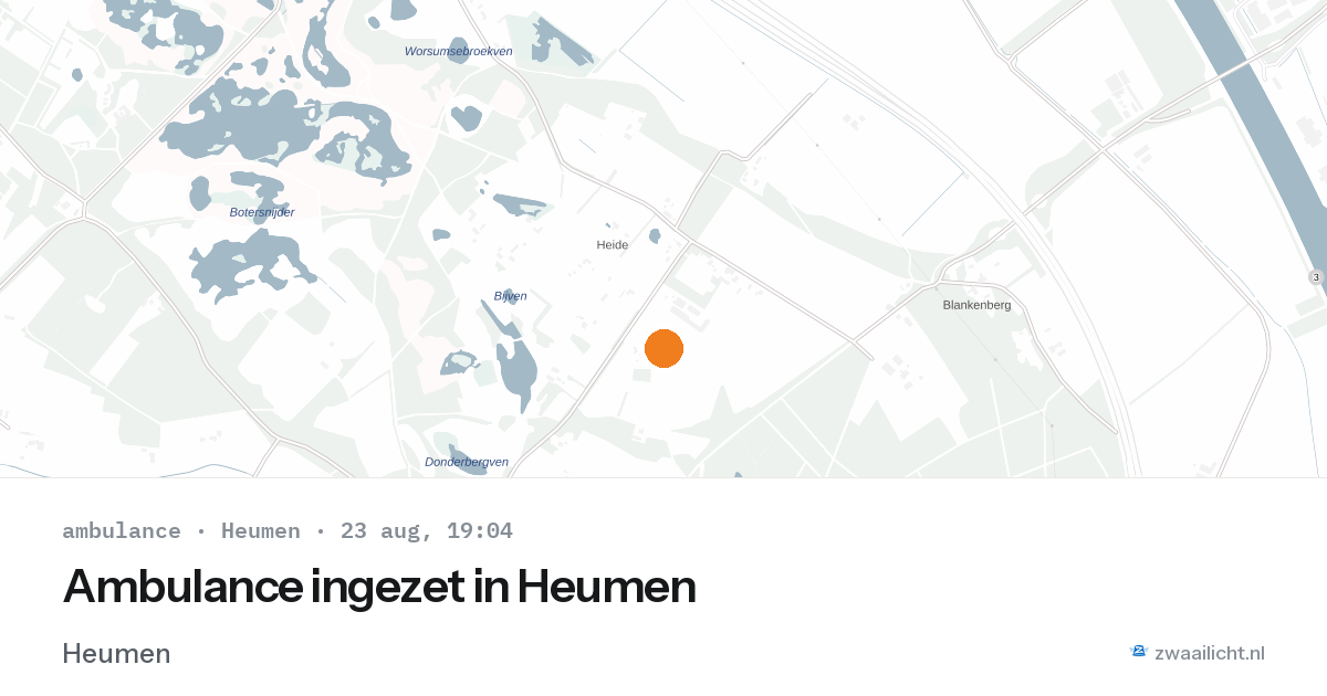 Ambulance ingezet in Heumen — 23 aug 2026