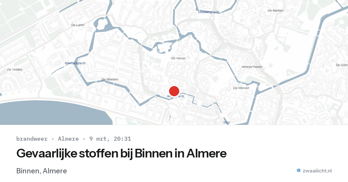 Gevaarlijke stoffen bij Binnen in Almere — 9 mrt 2026