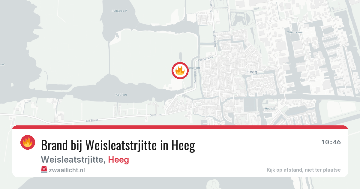 Brand bij Weisleatstrjitte in Heeg — 4 jul 2026