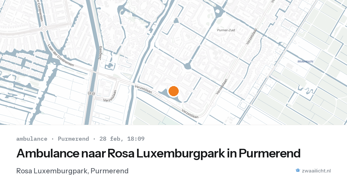 Ambulance naar Rosa Luxemburgpark in Purmerend — 28 feb 2026