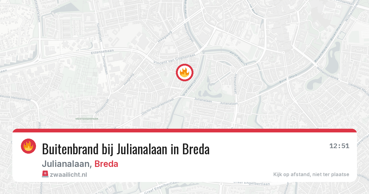 Buitenbrand bij Julianalaan in Breda — 22 apr 2026
