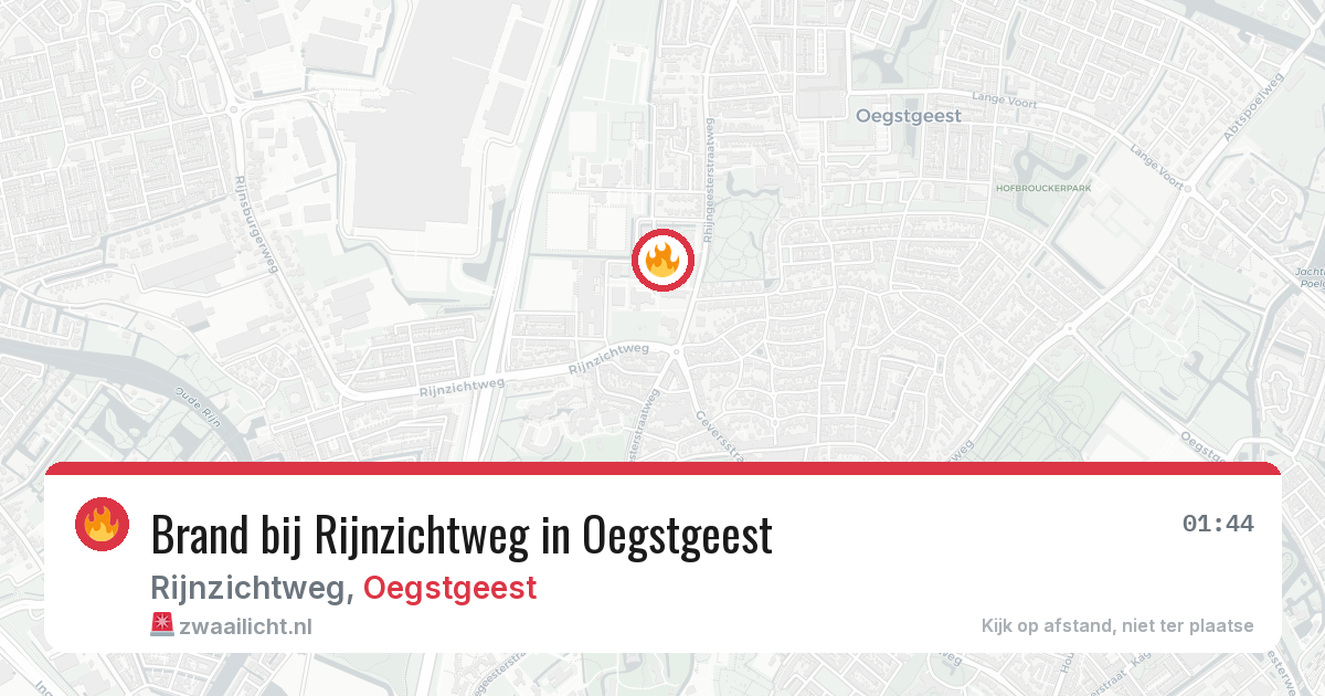 Brand bij Rijnzichtweg in Oegstgeest — 12 jun 2026