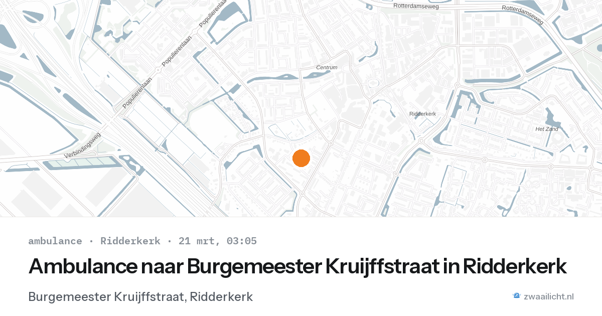 Ambulance naar Burgemeester Kruijffstraat in Ridderkerk — 24 jan 2026