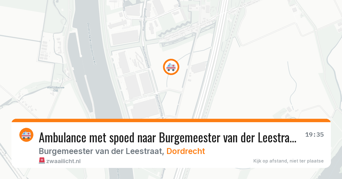 Ambulance met spoed naar Burgemeester van der Leestraat in Dordrecht — 26 jun 2026