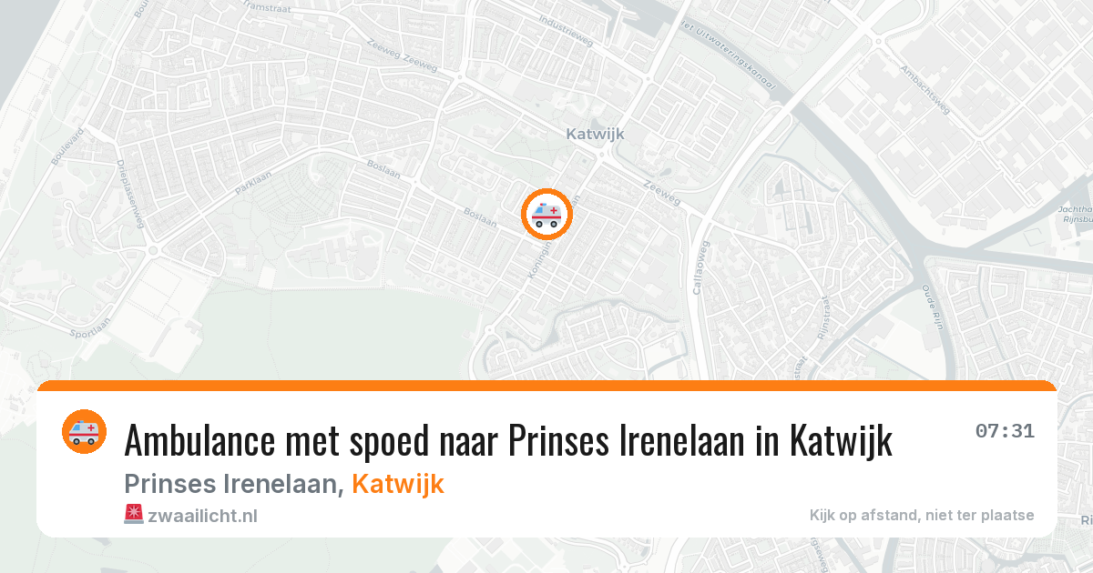 Ambulance met spoed naar Prinses Irenelaan in Katwijk — 23 mei 2026