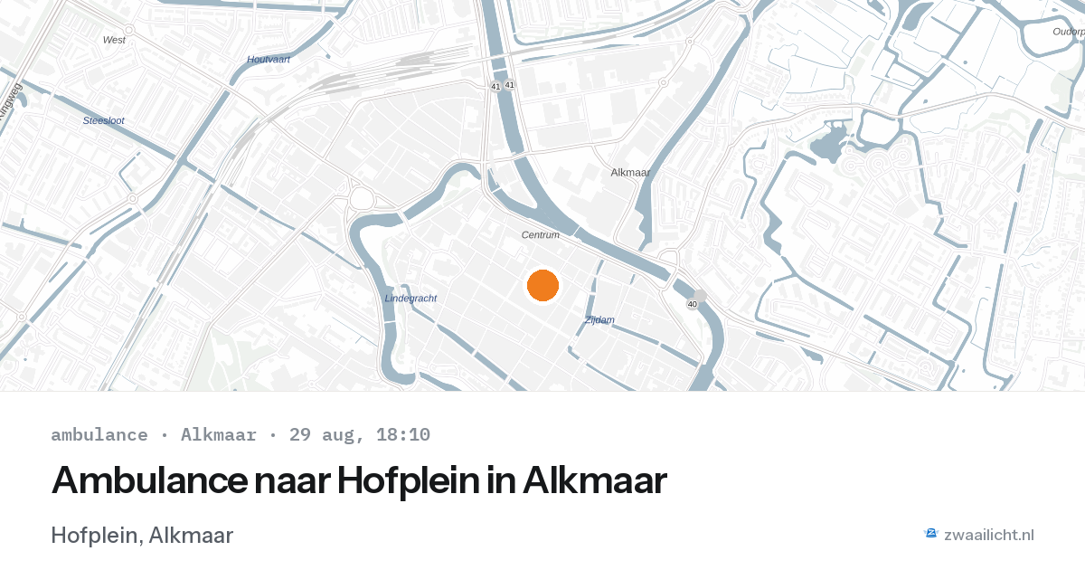 Ambulance naar Hofplein in Alkmaar — 29 aug 2026