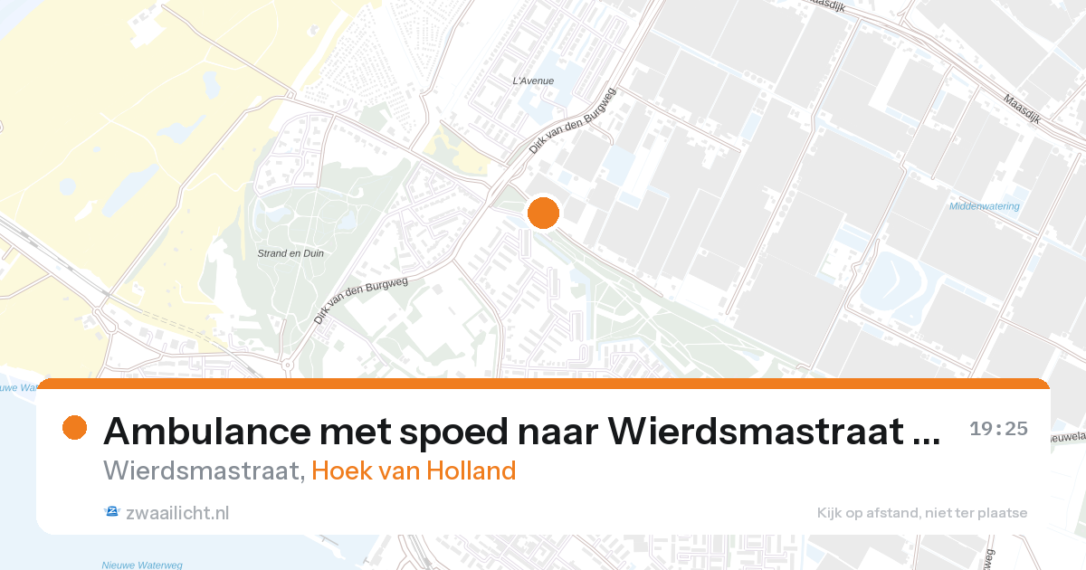 Ambulance met spoed naar Wierdsmastraat in Hoek van Holland — 26 aug 2026