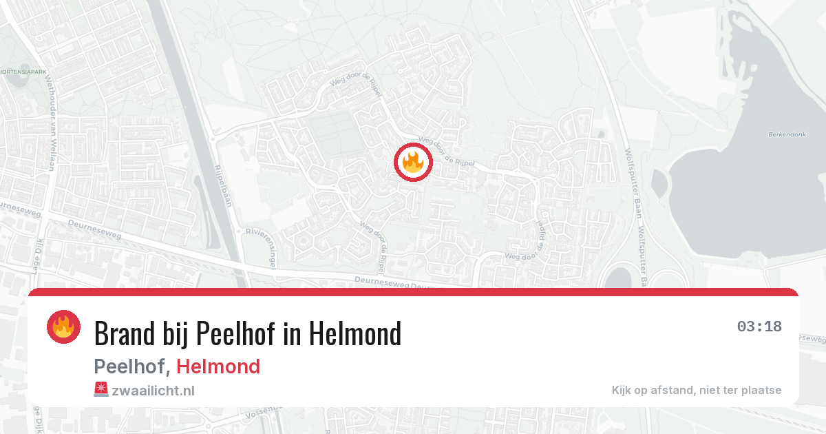 Brand bij Peelhof in Helmond — 14 jun 2026