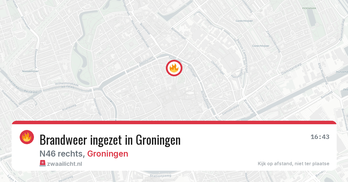 Brandweer ingezet in Groningen — 24 jun 2026 | 🚨 Zwaailicht.nl