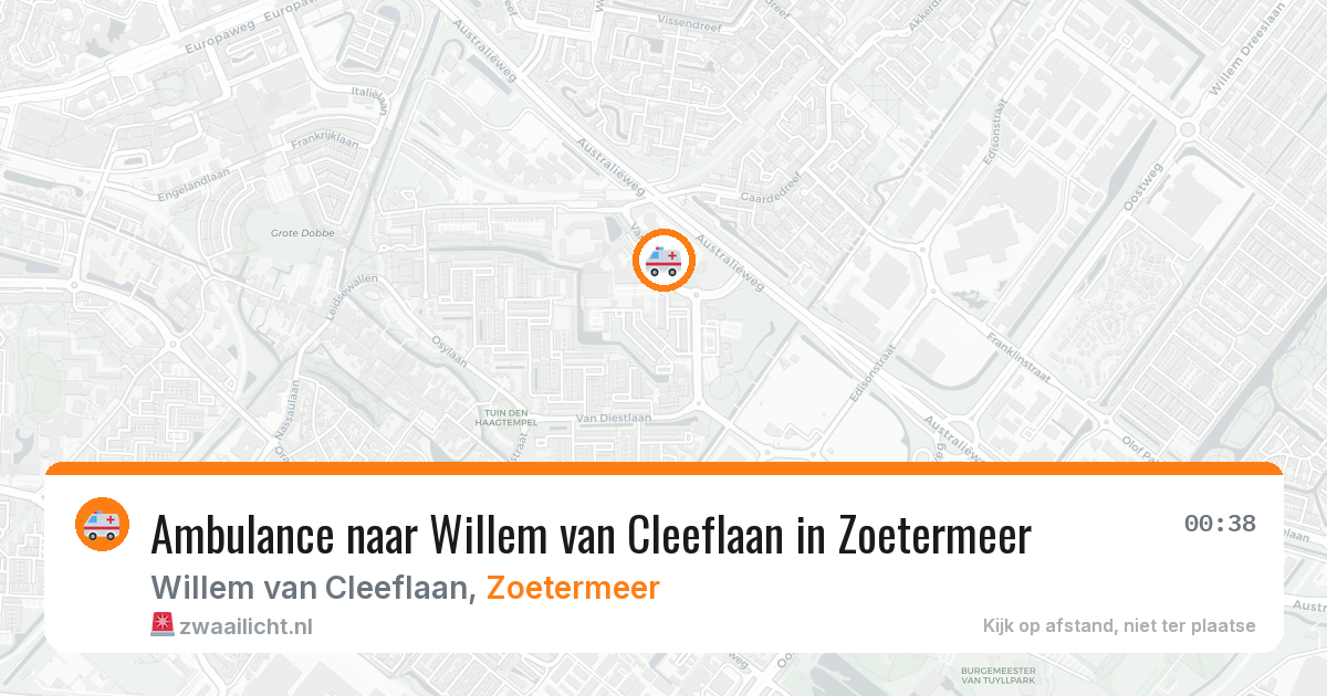 Ambulance naar Willem van Cleeflaan in Zoetermeer — 21 jun 2026