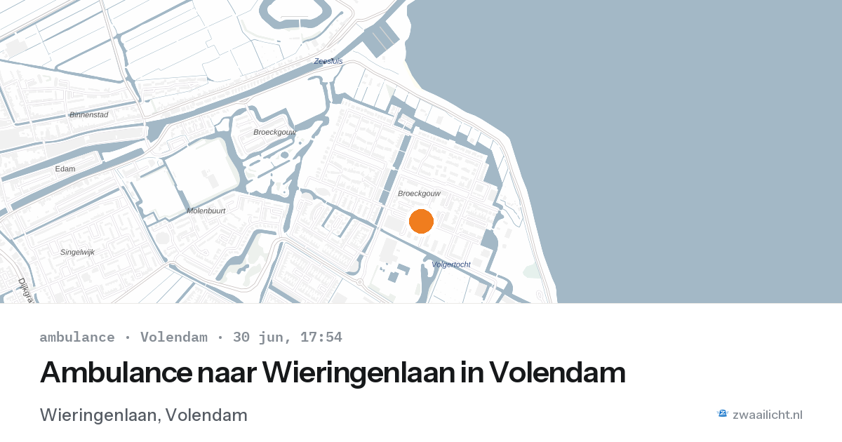 Ambulance naar Wieringenlaan in Volendam — 30 jun 2026