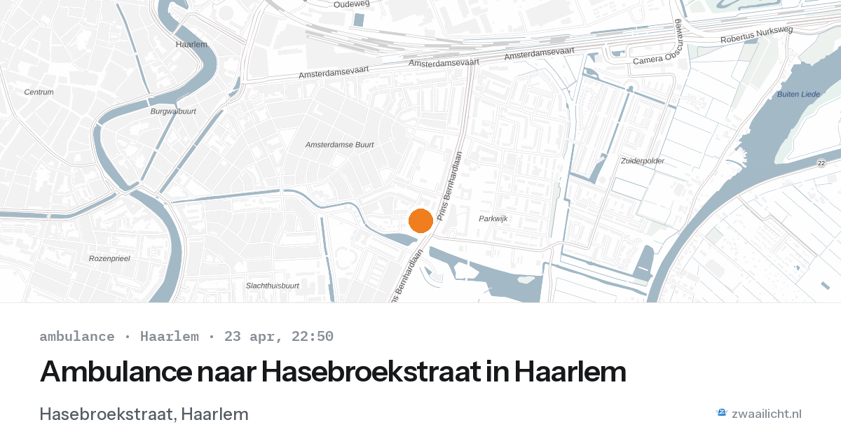 Ambulance naar Hasebroekstraat in Haarlem — 23 apr 2026