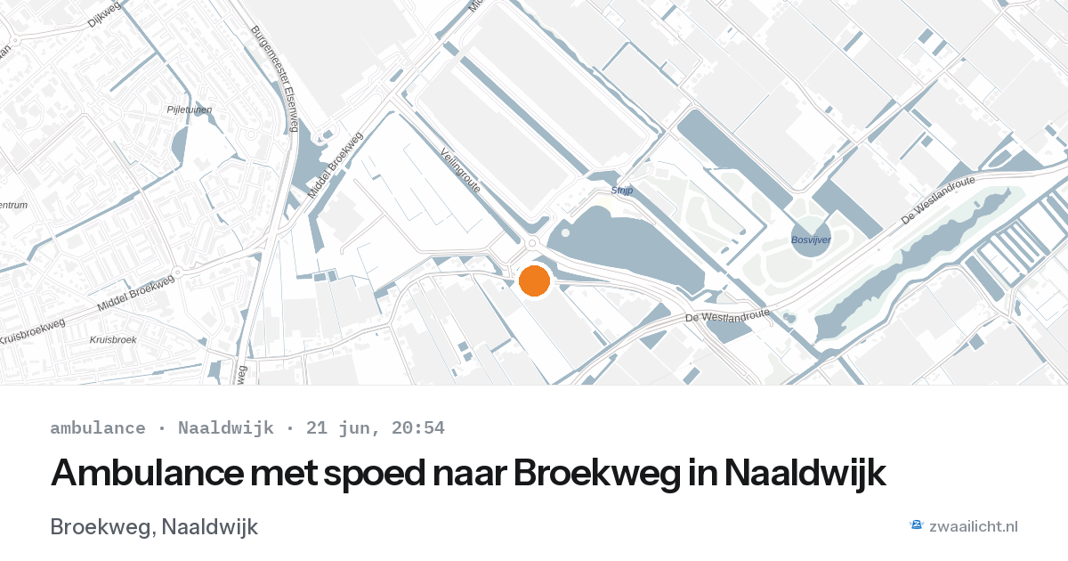 Ambulance met spoed naar Broekweg in Naaldwijk — 21 jun 2026