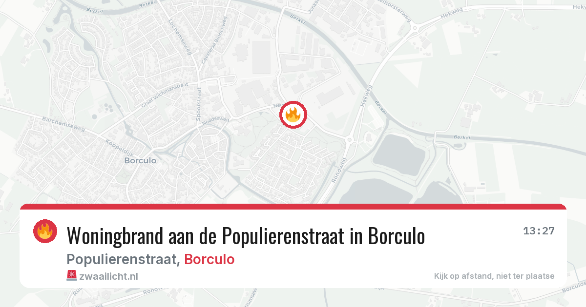 Woningbrand aan de Populierenstraat in Borculo — 15 mei 2026