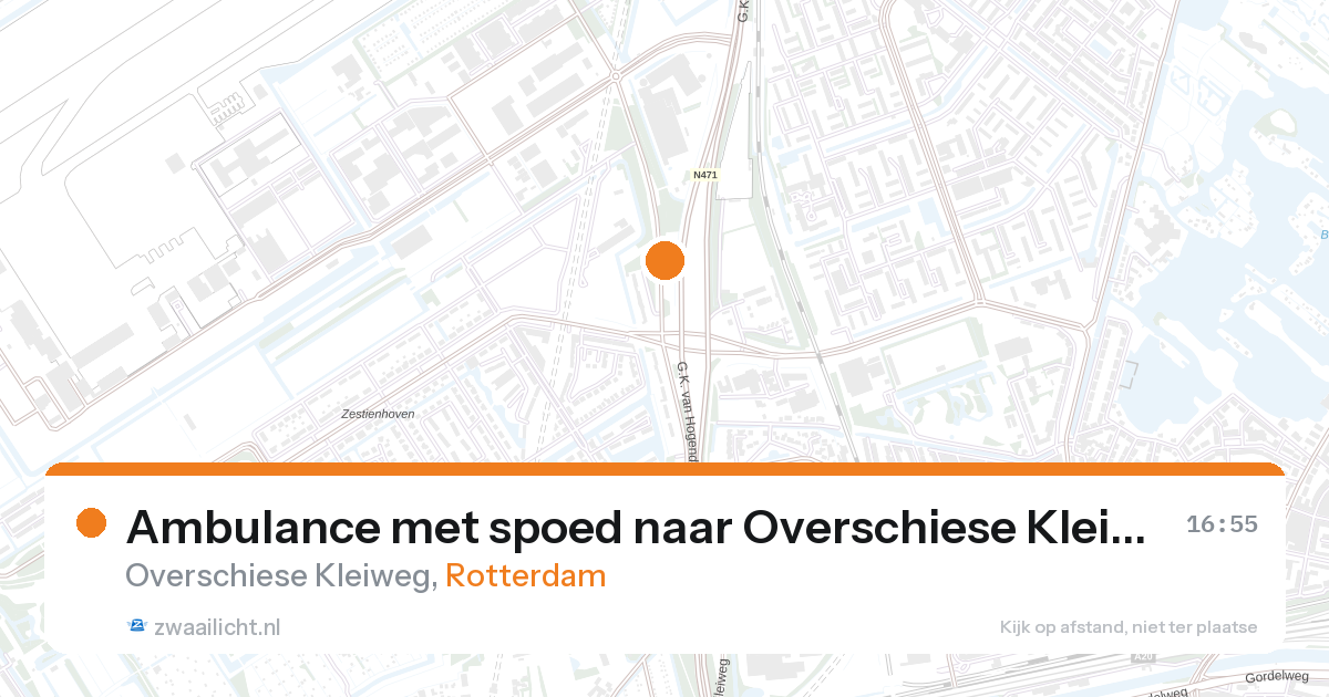 Ambulance met spoed naar Overschiese Kleiweg in Rotterdam — 17 jul 2026