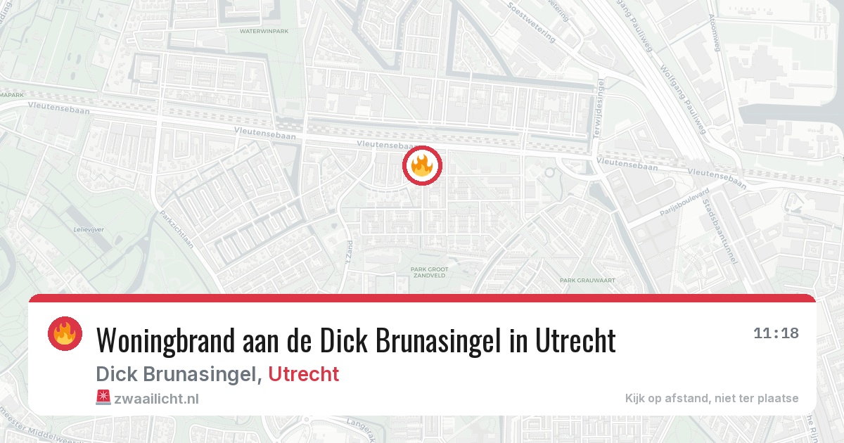 Woningbrand aan de Dick Brunasingel in Utrecht — 10 jun 2026