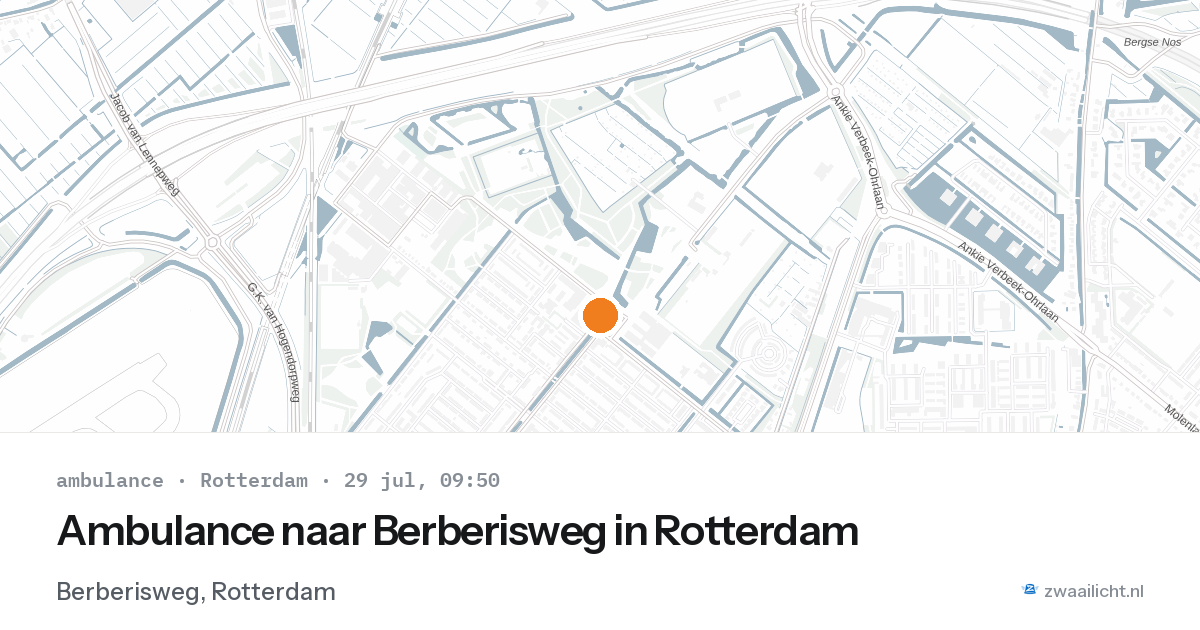 Ambulance naar Berberisweg in Rotterdam — 29 jul 2026