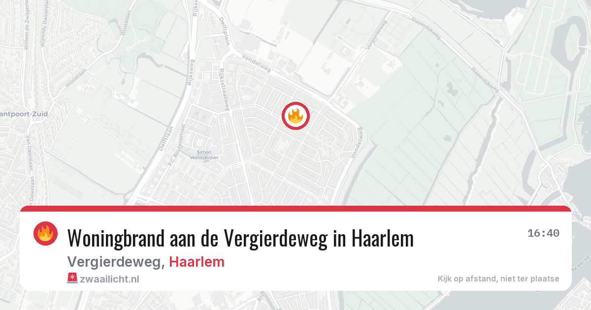 Woningbrand aan de Vergierdeweg in Haarlem — 7 mrt 2026
