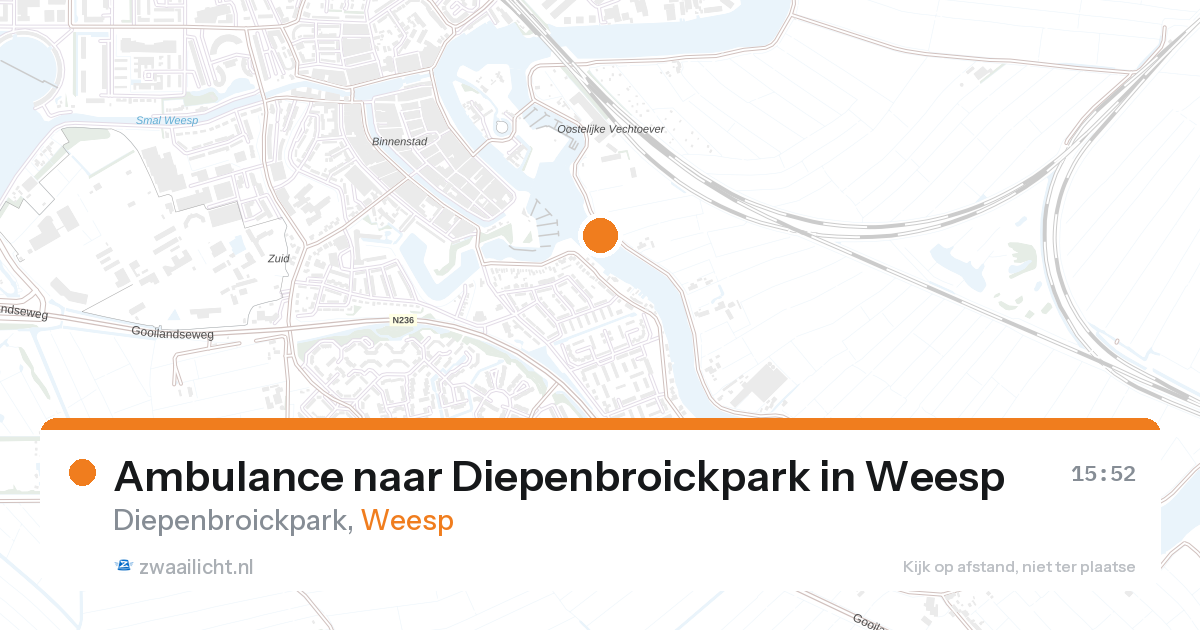 Ambulance naar Diepenbroickpark in Weesp — 23 jun 2026