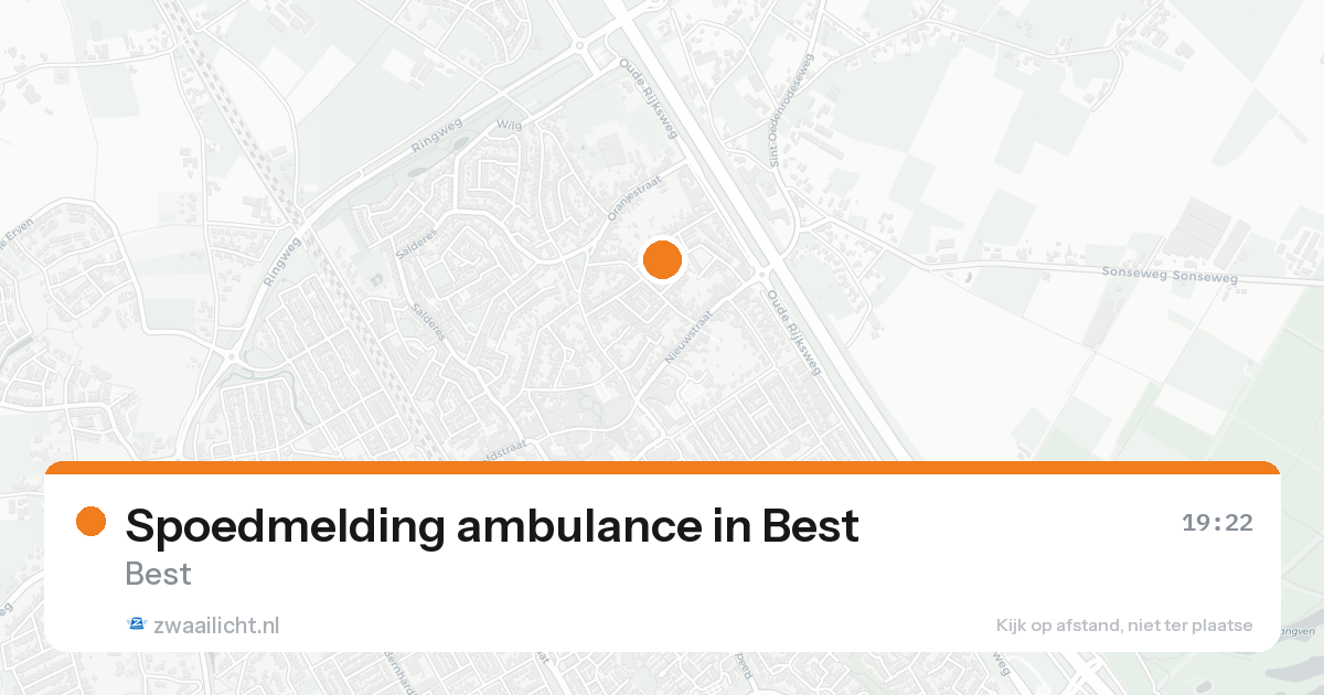 Spoedmelding ambulance in Best — 16 aug 2026