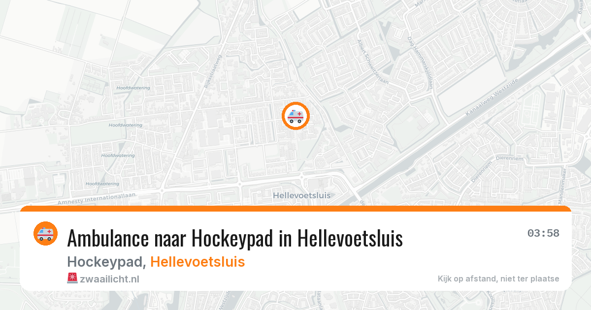 Ambulance naar Hockeypad in Hellevoetsluis — 22 mrt 2026