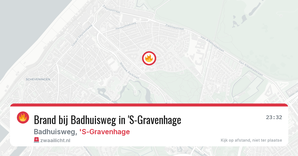 Brand bij Badhuisweg in 'S-Gravenhage — 13 aug 2026