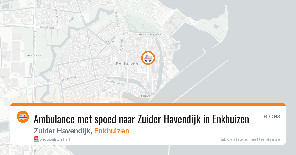 Ambulance met spoed naar Zuider Havendijk in Enkhuizen — 13 jun 2026
